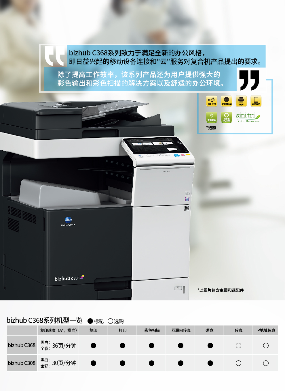 柯尼卡美能達(dá)C308/C368彩色數(shù)碼A3復(fù)合機 高效辦公的多功能解決方案